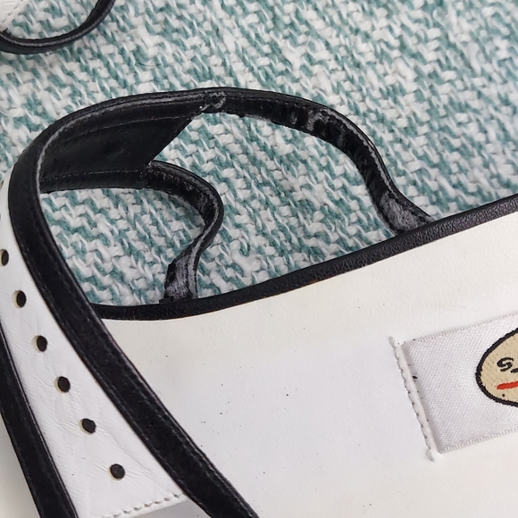 Talbots Black & White Square Toe Leather Sandals, sz 11 - Picture 8 of 8